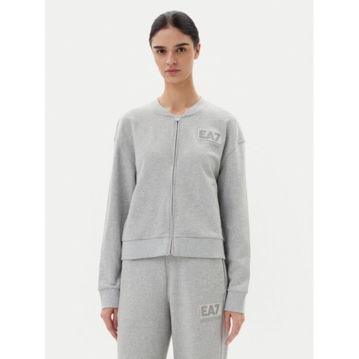 EA7 Emporio Armani Bluza 7W000178 AF12473 O8002 Szary Regular Fit ze sklepu MODIVO w kategorii Bluzy damskie - zdjęcie 182711276