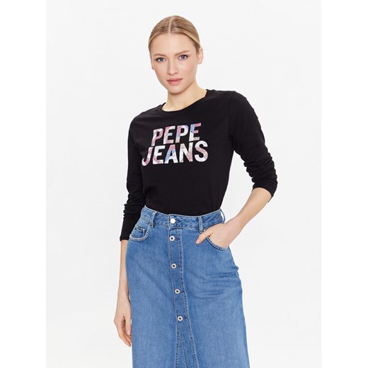 Pepe Jeans T-Shirt Luna PL505394 Czarny Regular Fit ze sklepu MODIVO w kategorii Bluzki damskie - zdjęcie 182711457