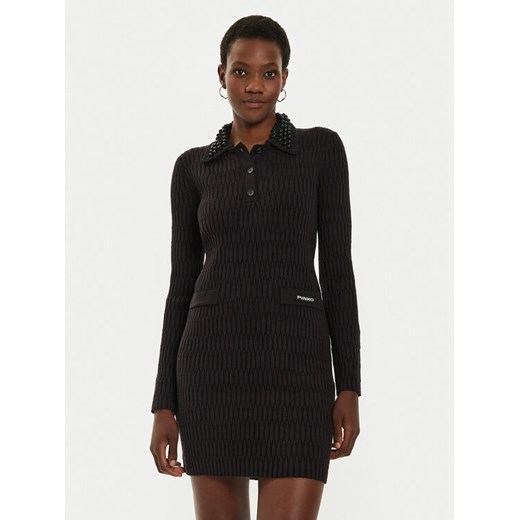 Pinko Sukienka dzianinowa York 104360 A27J Czarny Regular Fit ze sklepu MODIVO w kategorii Sukienki - zdjęcie 182711606