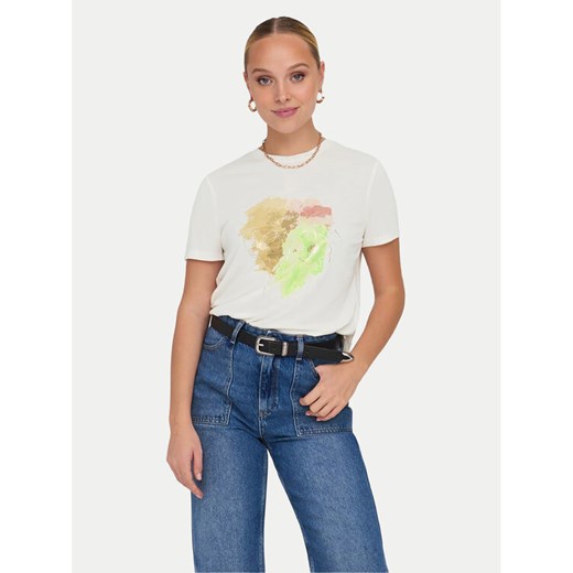ONLY T-Shirt 15303212 Biały Regular Fit ze sklepu MODIVO w kategorii Bluzki damskie - zdjęcie 182711638