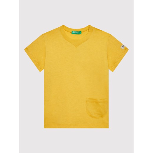 United Colors Of Benetton T-Shirt 3I1XG100M Żółty Regular Fit ze sklepu MODIVO w kategorii Koszulki niemowlęce - zdjęcie 182711779