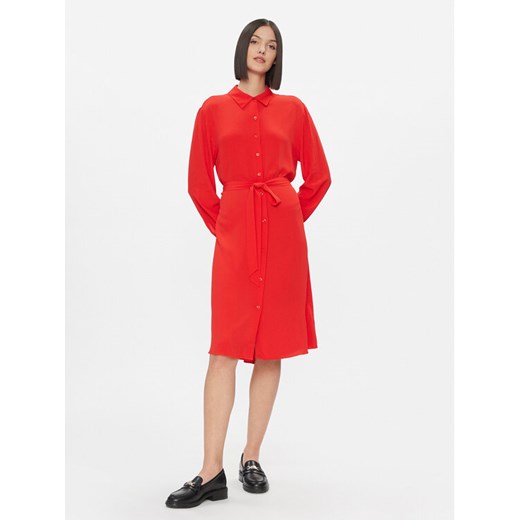 Tommy Hilfiger Sukienka koszulowa WW0WW40563 Czerwony Regular Fit ze sklepu MODIVO w kategorii Sukienki - zdjęcie 182711796