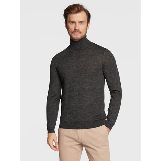 Boss Golf Musso-P 50468262 Szary Slim Fit ze sklepu MODIVO w kategorii Swetry męskie - zdjęcie 182711898