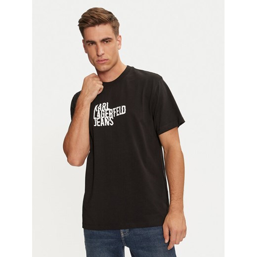 Karl Lagerfeld Jeans T-Shirt 246D1711 Czarny Regular Fit ze sklepu MODIVO w kategorii T-shirty męskie - zdjęcie 182711899