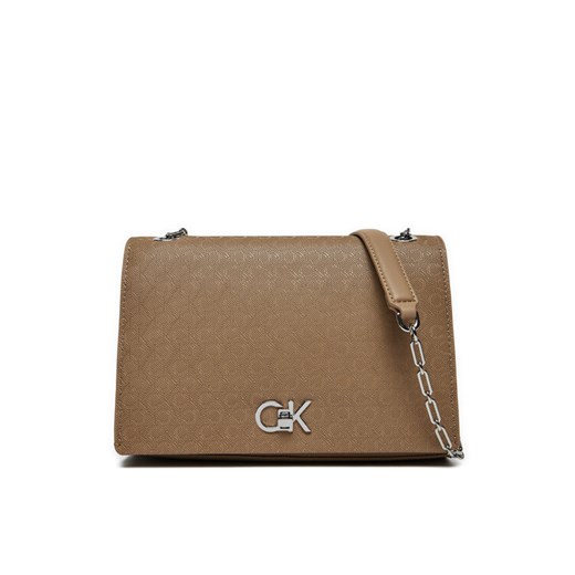 Calvin Klein Torebka Ck Medium Conv Shoulder Bag_Mono K60K613138 Brązowy ze sklepu MODIVO w kategorii Torebki damskie - zdjęcie 182711976