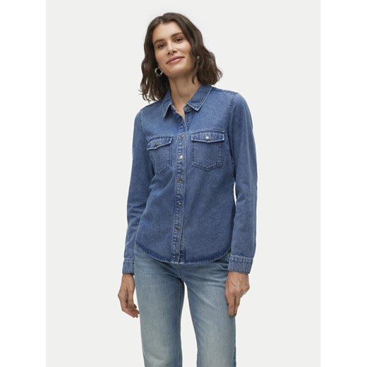Vero Moda Koszula jeansowa Jennie 10313726 Granatowy Regular Fit ze sklepu MODIVO w kategorii Koszule damskie - zdjęcie 182712057