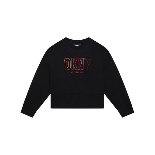 DKNY Bluza D35S94 S Czarny Regular Fit ze sklepu MODIVO w kategorii Bluzy dziewczęce - zdjęcie 182712099
