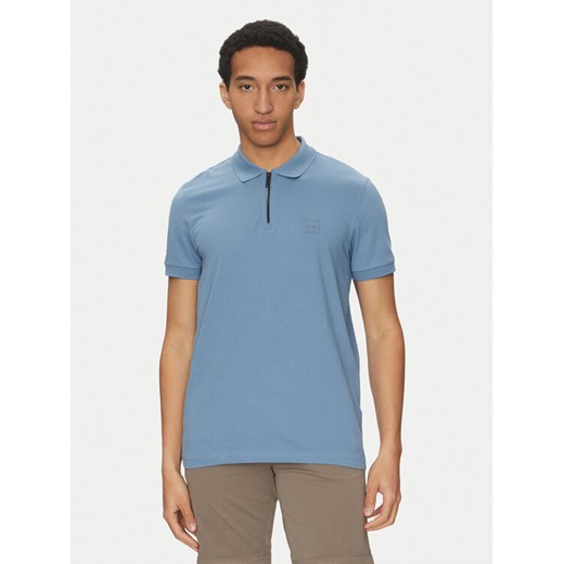 BOSS Polo Passerzip 50537507 Błękitny Slim Fit ze sklepu MODIVO w kategorii T-shirty męskie - zdjęcie 182712116
