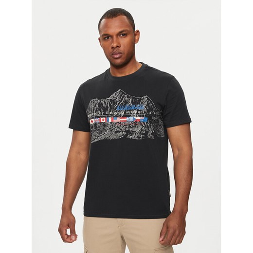 Napapijri T-Shirt S-Turin NP0A4HQG Czarny Regular Fit ze sklepu MODIVO w kategorii T-shirty męskie - zdjęcie 182712138
