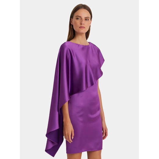 Lauren Ralph Lauren Sukienka koktajlowa 253925915001 Fioletowy Regular Fit ze sklepu MODIVO w kategorii Sukienki - zdjęcie 182712186