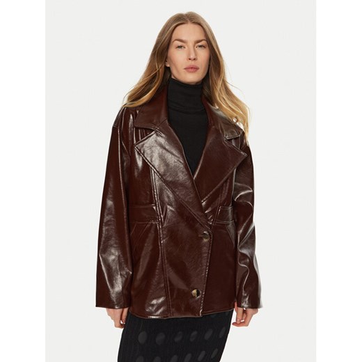 ACCESS FASHION Kurtka z imitacji skóry 44-1060-806 Brązowy Relaxed Fit ze sklepu MODIVO w kategorii Kurtki damskie - zdjęcie 182712216