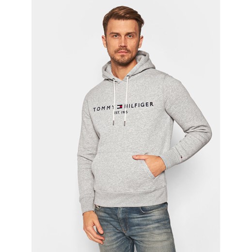 Tommy Hilfiger Bluza Core Logo MW0MW10752 Szary Regular Fit ze sklepu MODIVO w kategorii Bluzy męskie - zdjęcie 182712447