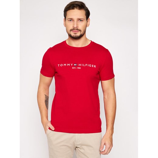 Tommy Hilfiger T-Shirt Logo MW0MW11797 Czerwony Regular Fit ze sklepu MODIVO w kategorii T-shirty męskie - zdjęcie 182712507