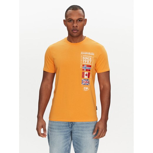 Napapijri T-Shirt S-Turin NP0A4HQG Pomarańczowy Regular Fit ze sklepu MODIVO w kategorii T-shirty męskie - zdjęcie 182712698