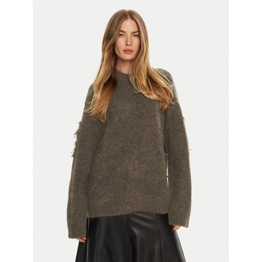 Munthe Sweter Taccu 243160724373 Brązowy Loose Fit ze sklepu MODIVO w kategorii Swetry damskie - zdjęcie 182712747