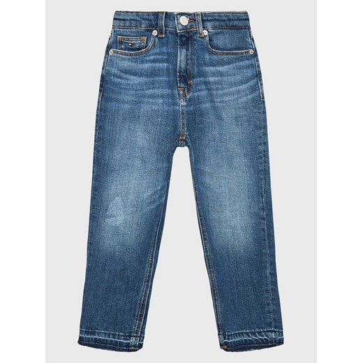 Tommy Hilfiger Jeansy Foam Dye KG0KG07001 D Niebieski Tapered Fit ze sklepu MODIVO w kategorii Spodnie chłopięce - zdjęcie 182712757
