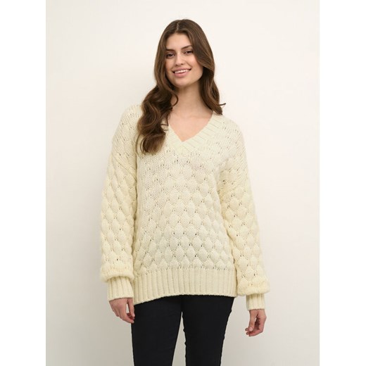 Kaffe Sweter Katinka 10507747 Écru Loose Fit ze sklepu MODIVO w kategorii Swetry damskie - zdjęcie 182712785