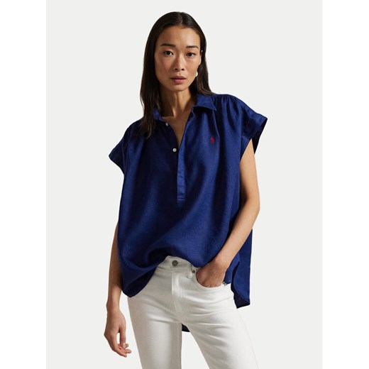 Polo Ralph Lauren Koszula 211935131004 Granatowy Relaxed Fit ze sklepu MODIVO w kategorii Koszule damskie - zdjęcie 182712808