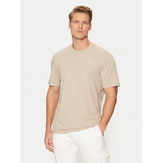 Guess T-Shirt Z2YI12 JR06K Beżowy Regular Fit ze sklepu MODIVO w kategorii T-shirty męskie - zdjęcie 182712857