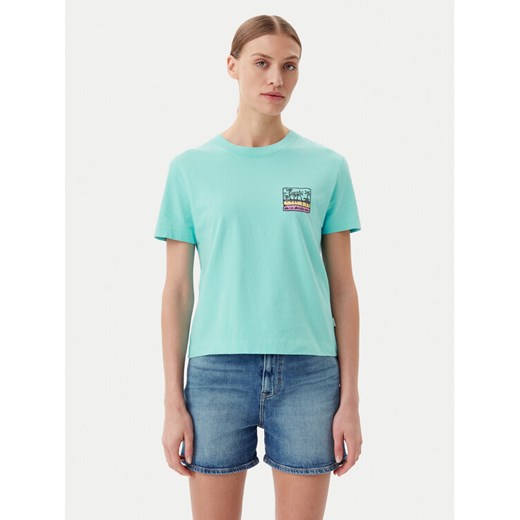 Quiksilver T-Shirt EQWZT03181 Turkusowy Relaxed Fit ze sklepu MODIVO w kategorii Bluzki damskie - zdjęcie 182712878