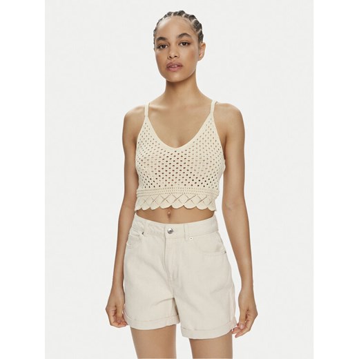 Vero Moda Top Kailey 10300201 Beżowy Slim Fit ze sklepu MODIVO w kategorii Bluzki damskie - zdjęcie 182712935