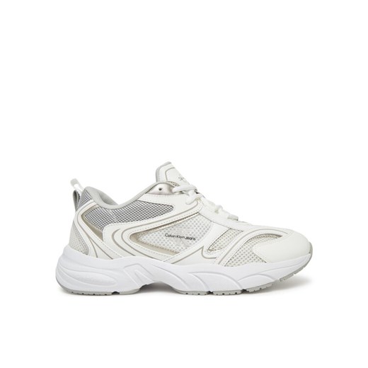 Calvin Klein Jeans Sneakersy Retro Tennis Mesh Ml YW0YW01807 Biały ze sklepu MODIVO w kategorii Buty sportowe damskie - zdjęcie 182712949