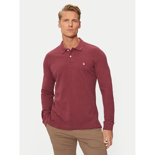 United Colors Of Benetton Polo 3088U3025 Bordowy Regular Fit ze sklepu MODIVO w kategorii T-shirty męskie - zdjęcie 182713096