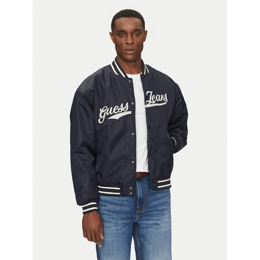 Guess Jeans Kurtka bomber M5RL54 WHAA2 Granatowy Regular Fit ze sklepu MODIVO w kategorii Kurtki męskie - zdjęcie 182713187