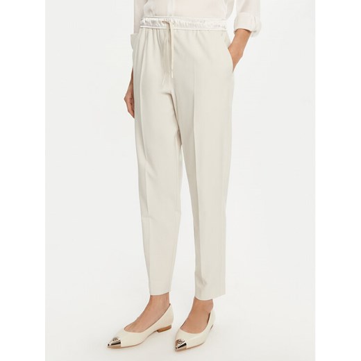 Marella Spodnie materiałowe Cammino 2423136045 Écru Regular Fit ze sklepu MODIVO w kategorii Spodnie damskie - zdjęcie 182713287