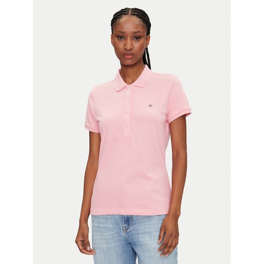 Gant Polo Sheild 4200870 Różowy Slim Fit ze sklepu MODIVO w kategorii Bluzki damskie - zdjęcie 182713317