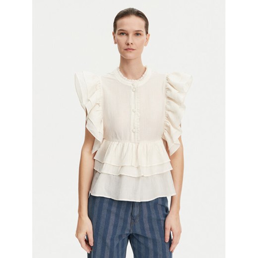 Munthe Bluzka Fulton 251104325132 Écru Regular Fit ze sklepu MODIVO w kategorii Bluzki damskie - zdjęcie 182713335