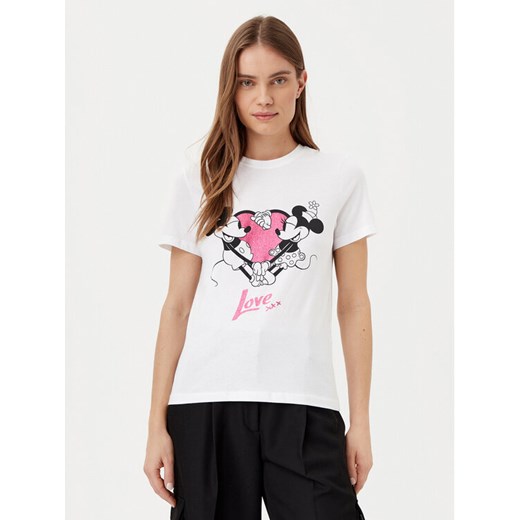 ONLY T-Shirt Mickey 15317991 Biały Regular Fit ze sklepu MODIVO w kategorii Bluzki damskie - zdjęcie 182713409
