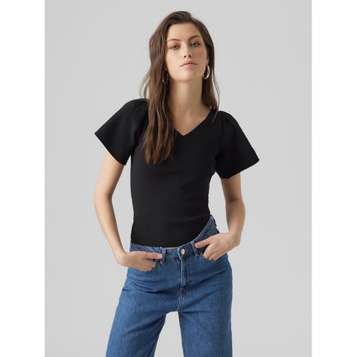 Vero Moda Bluzka Ginny 10278323 Czarny Slim Fit ze sklepu MODIVO w kategorii Bluzki damskie - zdjęcie 182713446