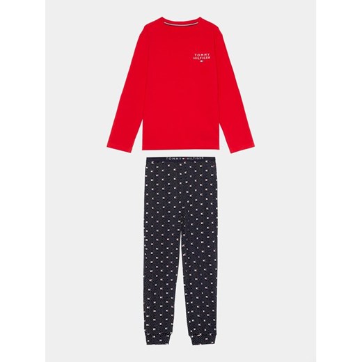 Tommy Hilfiger Piżama UB0UB00503 Czerwony Regular Fit ze sklepu MODIVO w kategorii Piżamy dziecięce - zdjęcie 182713787