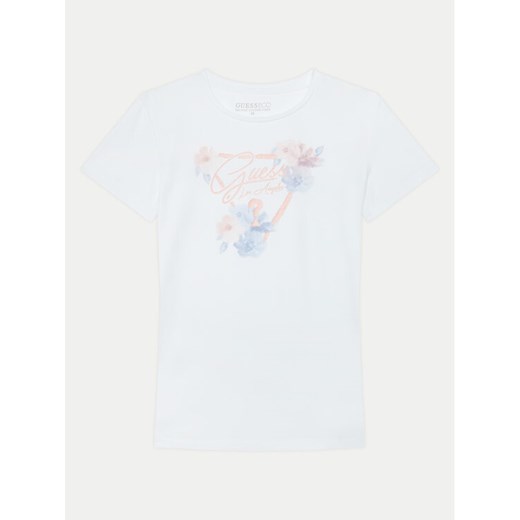 Guess T-Shirt J5RI22 K6YW4 Biały Regular Fit ze sklepu MODIVO w kategorii Bluzki dziewczęce - zdjęcie 182713909