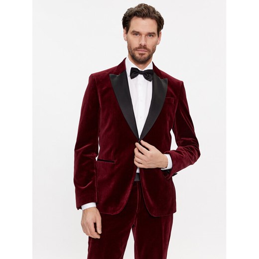 Boss Marynarka H-Hutson-Tux-231 50484709 Czerwony Slim Fit ze sklepu MODIVO w kategorii Marynarki męskie - zdjęcie 182714026