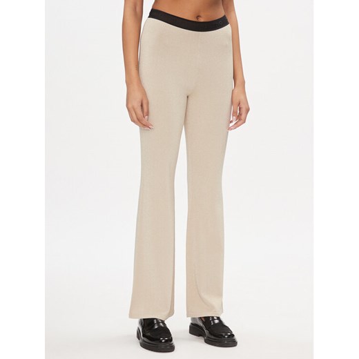 Liu Jo Sport Spodnie materiałowe TA4011 MS014 Beżowy Bootcut Fit ze sklepu MODIVO w kategorii Spodnie damskie - zdjęcie 182714077