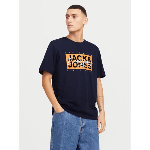 Jack&Jones T-Shirt Colton 12268439 Granatowy Standard Fit ze sklepu MODIVO w kategorii T-shirty męskie - zdjęcie 182714079