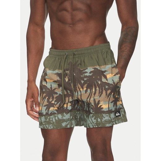 Quiksilver Szorty kąpielowe Everyday Straight Volley 15 EQYJV04121 Zielony Regular Fit ze sklepu MODIVO w kategorii Kąpielówki - zdjęcie 182714216