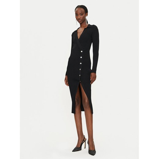 PINKO Sukienka dzianinowa Viscosa Mix 104033 A239 Czarny Slim Fit ze sklepu MODIVO w kategorii Sukienki - zdjęcie 182714237