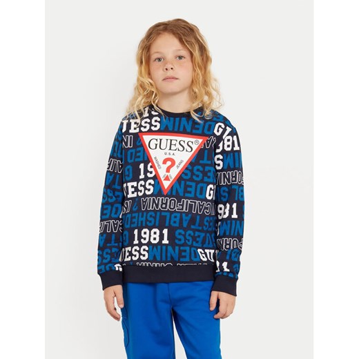 Guess Bluza L4YQ02 KA6R3 Granatowy Regular Fit ze sklepu MODIVO w kategorii Bluzy dziewczęce - zdjęcie 182714325