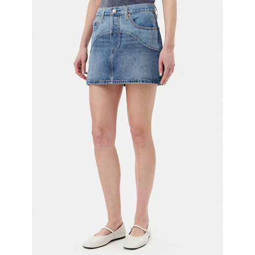 Levi's® Spódnica jeansowa Western 501® 001VJ-0001 Niebieski Regular Fit ze sklepu MODIVO w kategorii Spódnice - zdjęcie 182714398