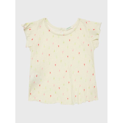 United Colors Of Benetton Bluzka 3QMFA102J Écru Regular Fit ze sklepu MODIVO w kategorii Koszulki niemowlęce - zdjęcie 182714497