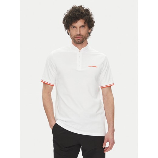 KARL LAGERFELD Polo 745022 552232 Biały Regular Fit ze sklepu MODIVO w kategorii T-shirty męskie - zdjęcie 182714536