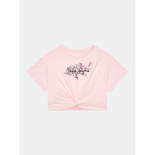 Pepe Jeans T-Shirt Quindara PG503076 Różowy Regular Fit ze sklepu MODIVO w kategorii Bluzki dziewczęce - zdjęcie 182714617