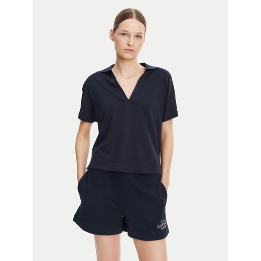 Tommy Hilfiger Polo WW0WW44512 Granatowy Relaxed Fit ze sklepu MODIVO w kategorii Bluzki damskie - zdjęcie 182714636