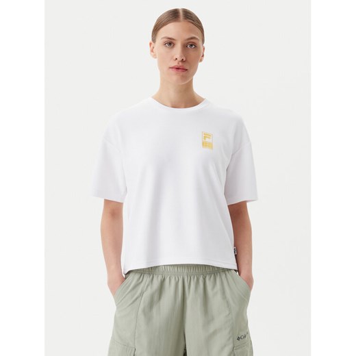 Fila T-Shirt Lisakovsk FAW1044 Biały Loose Fit ze sklepu MODIVO w kategorii Bluzki damskie - zdjęcie 182714676