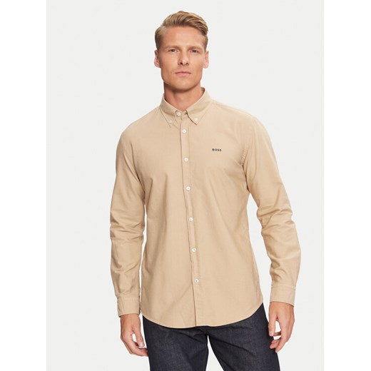 Boss Koszula H-Roan 50521996 Beżowy Slim Fit ze sklepu MODIVO w kategorii Koszule męskie - zdjęcie 182714707