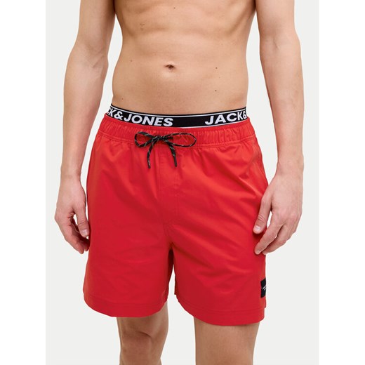 Jack&Jones Szorty kąpielowe Maui 12272949 Czerwony Regular Fit ze sklepu MODIVO w kategorii Kąpielówki - zdjęcie 182714727