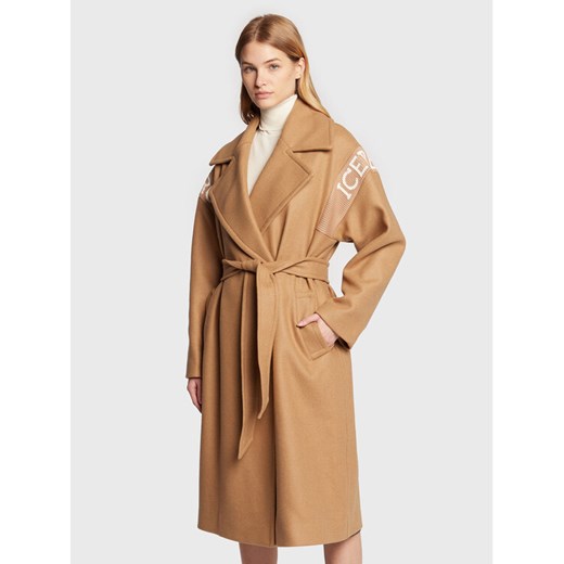 Iceberg Płaszcz wełniany 22II2P0N0113052 Beżowy Regular Fit ze sklepu MODIVO w kategorii Płaszcze damskie - zdjęcie 182714796
